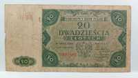 banknot 20 zł 1947 r. Ser. A, stan III-