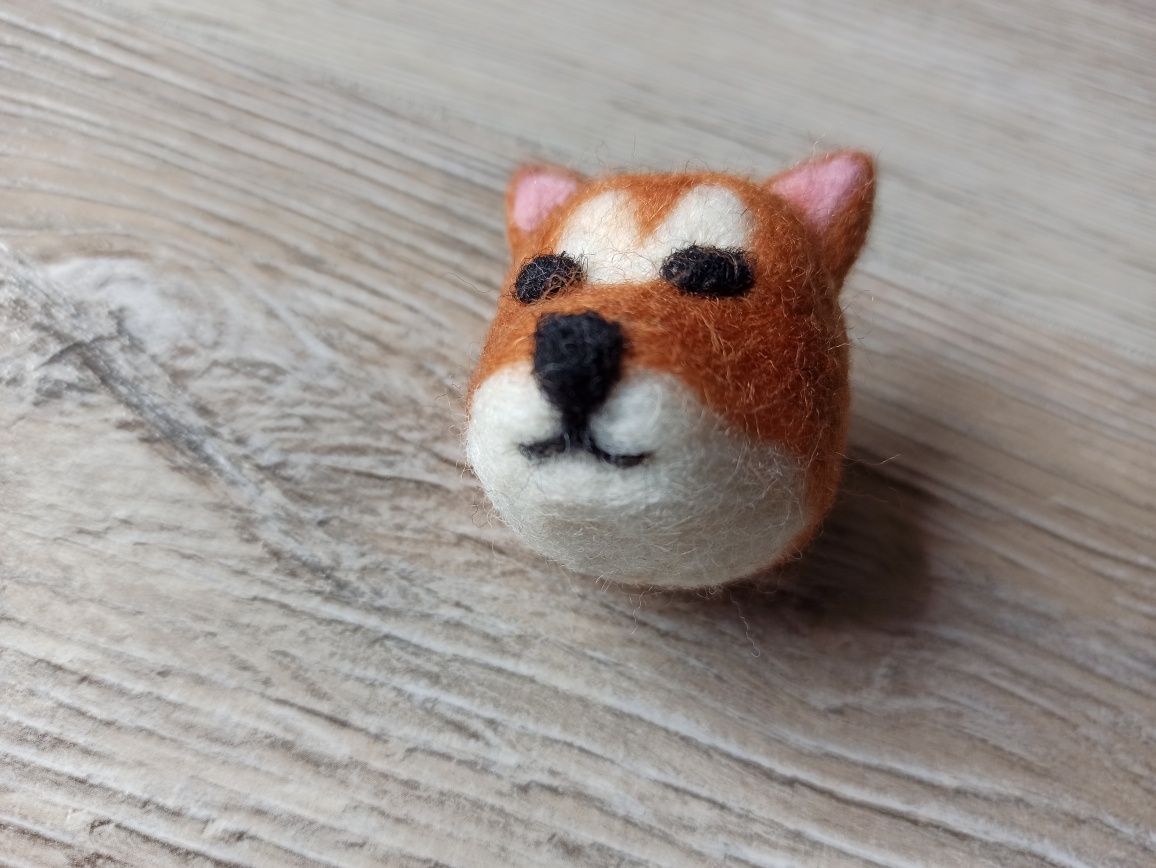 Bombka z filcu pies rękodzieło Shiba Inu Akita handmade Pieseł Doge