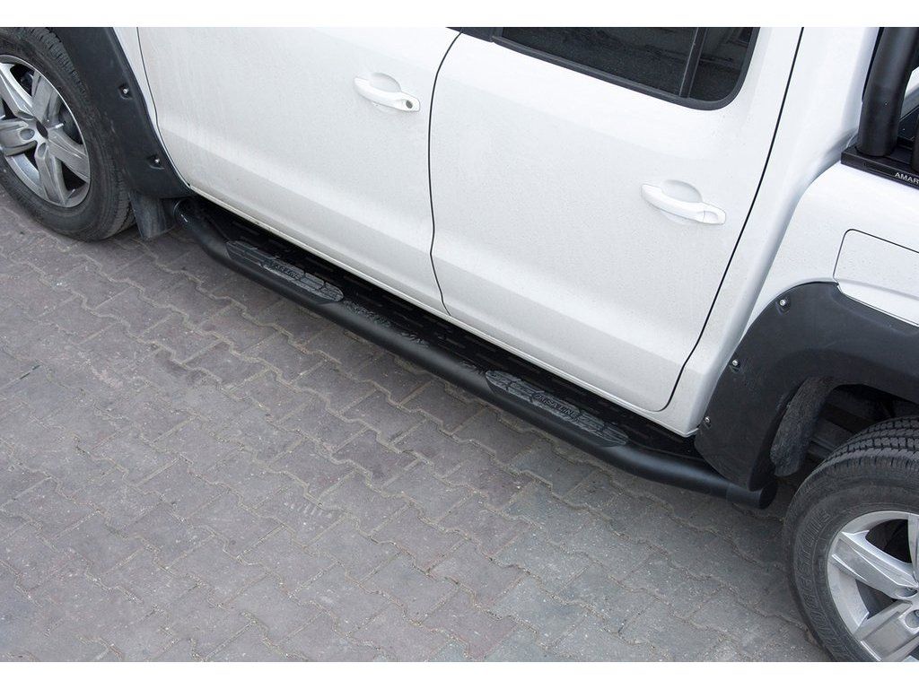 Бічні пороги Amazon Black Omsa для Mitsubishi L200 2015-2023 метал