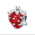 Charms truskawka zawieszka do bransoletki typu pandora srebro 925 +