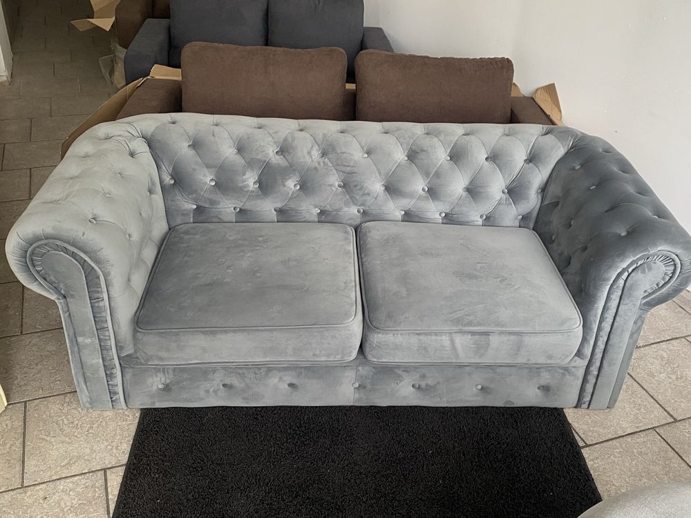 Sofa Chesterfield + GRATIS dowóz / pikowana, welurowa kanapa