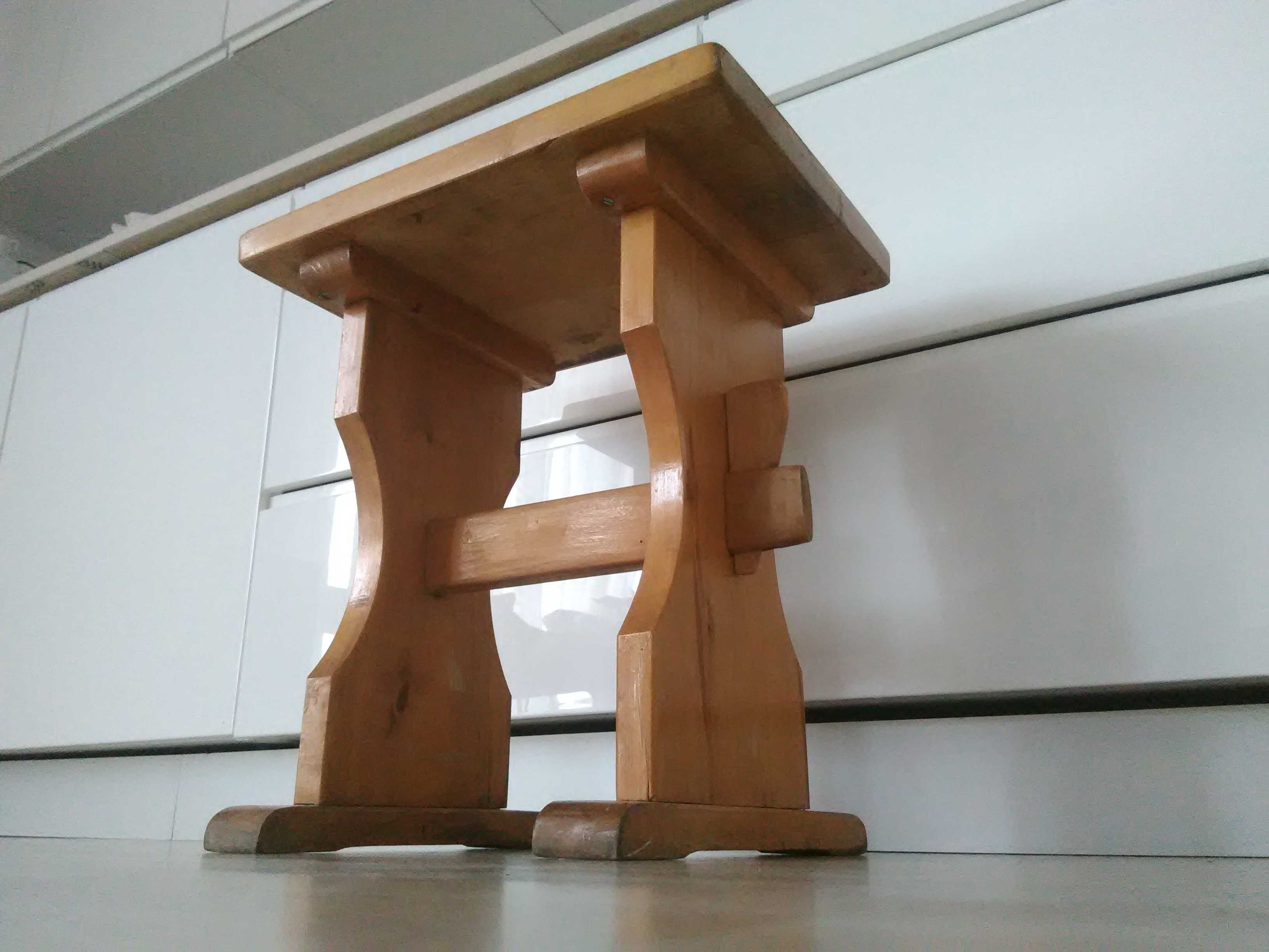 stolik mini kawowy PRL góralski drewno stół retro stołek zabytek antyk