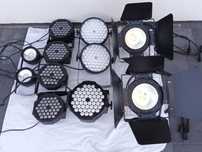 9 sztuk Oświetlenie Lampy dyskotekowe imprezowe LED DMX RGB jak nowe