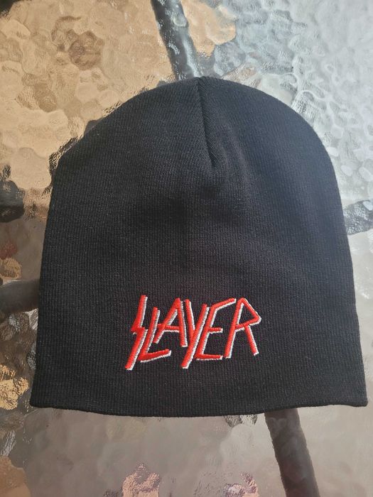 Zimowa czarna czapka Slayer