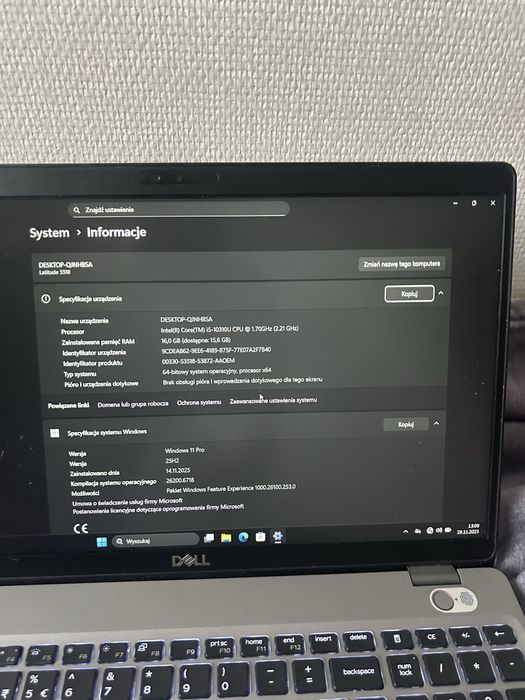Dell latitude 5510 i5 / 16gb ram /win11 pro laptop biznes