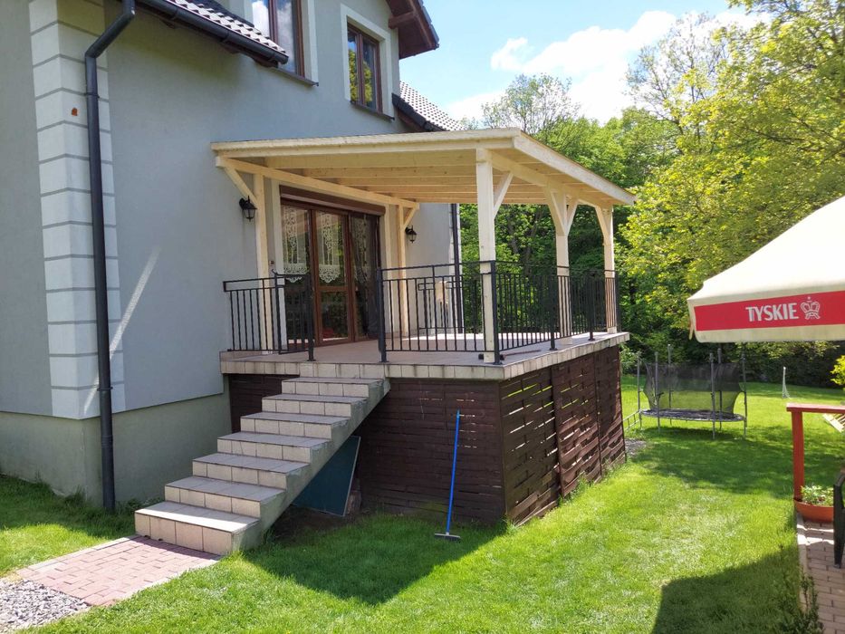 Zadaszenie Wiata Taras 3.5x7 (dach PCV lub gont )Dostępne inne wymiary