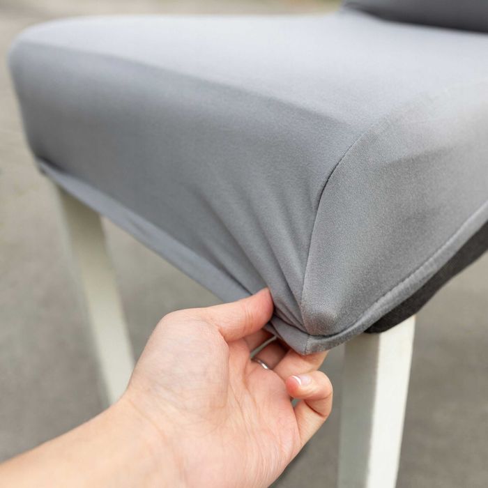 Elastyczny pokrowiec na krzesło krzesełka szary 8x