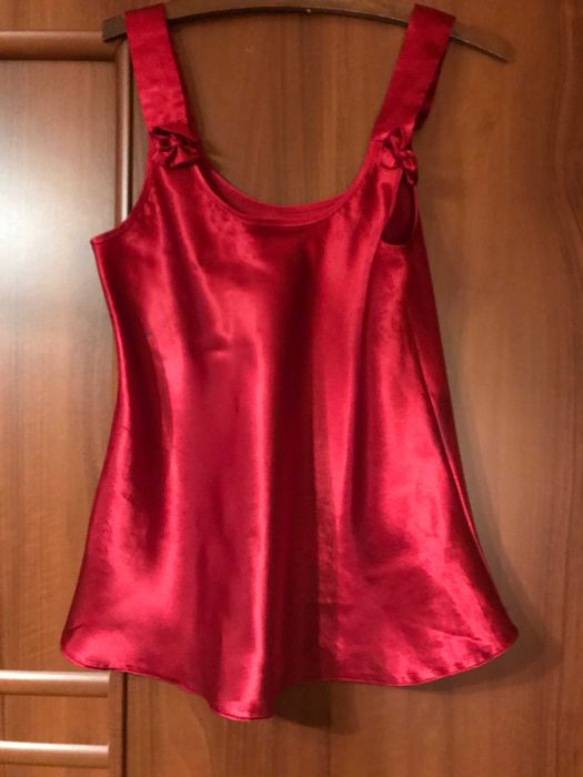 Koszula nocna satynowa fioletowa lub jasnoniebeska, biała, ecru