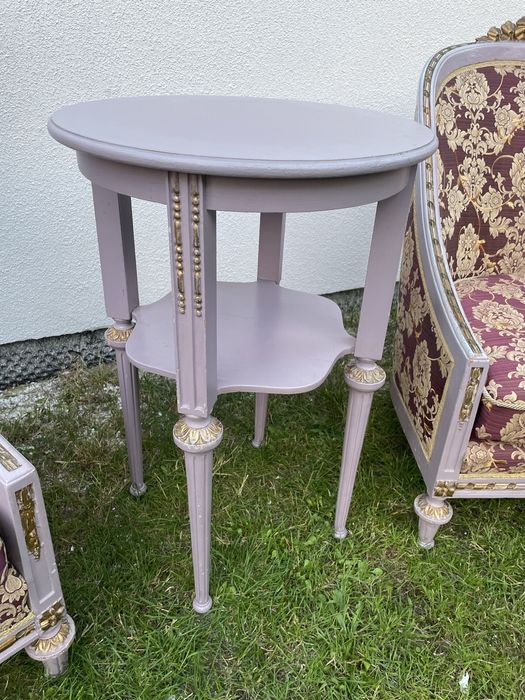 Komplet mebli Ludwik XIV XV, Kanapa, stolik, fotele, krzesła, stół