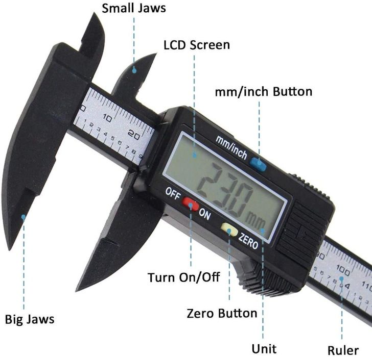 Régua Digital LCD Paquímetro de precisão de pilha NOVO