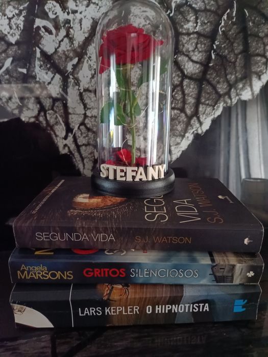 Dia da mãe Cúpula, redoma c/rosa e led's+ nome personalizado