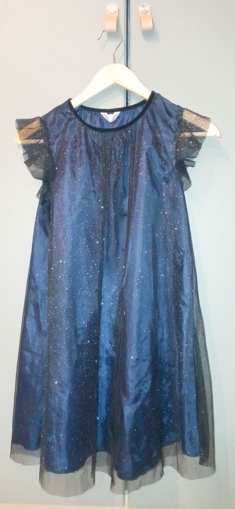 Sukienka r. 152 gwiaździsta noc, granatowa piękna na Halloween, okazję