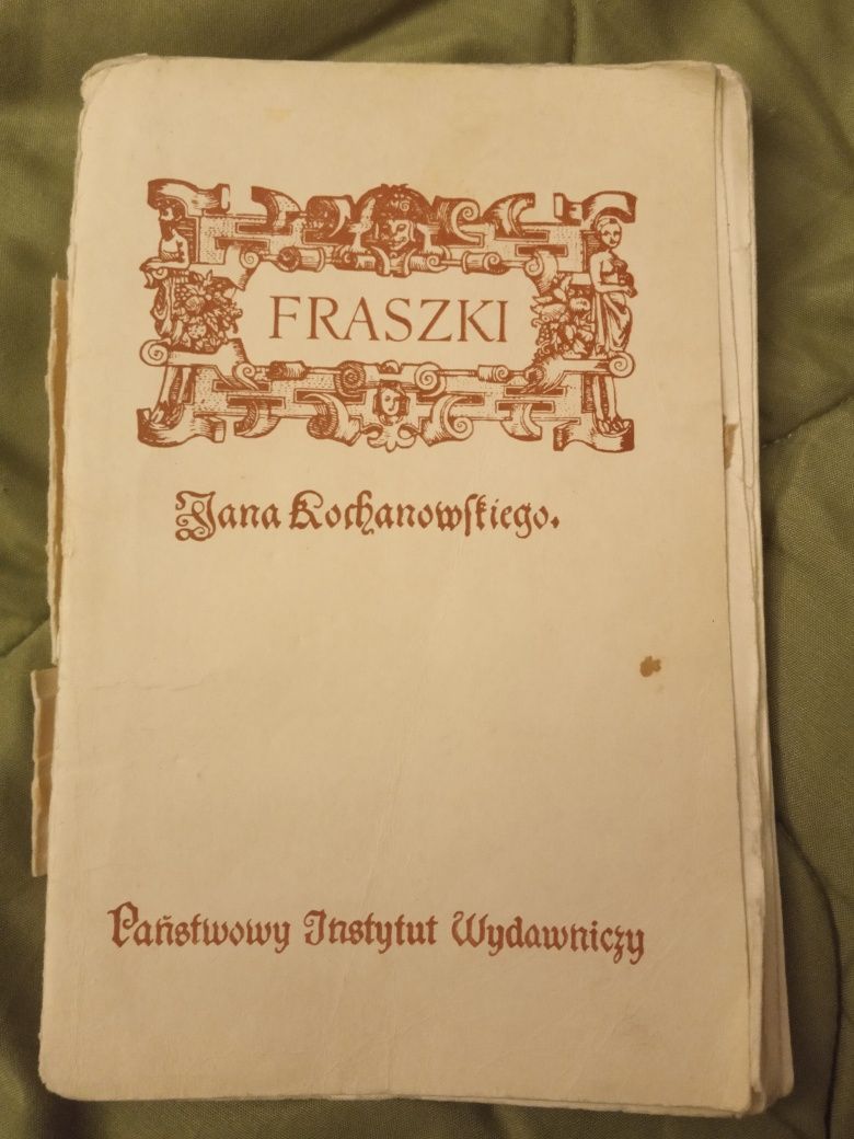 Fraszki Jana Kochanowskiego wydanie z 1969 roku