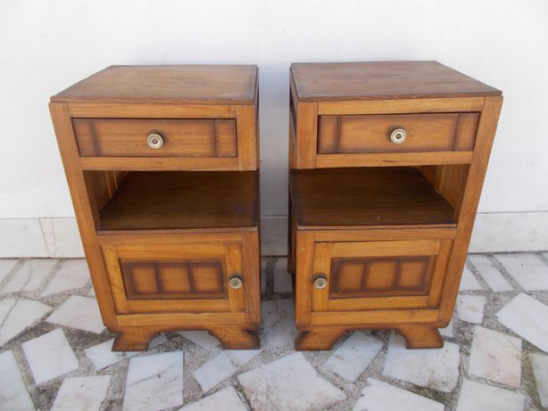 Mesas cabeceira madeira vintage