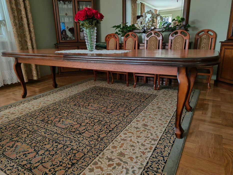 Stół duży rozkładany zestaw z 12 krzesłami