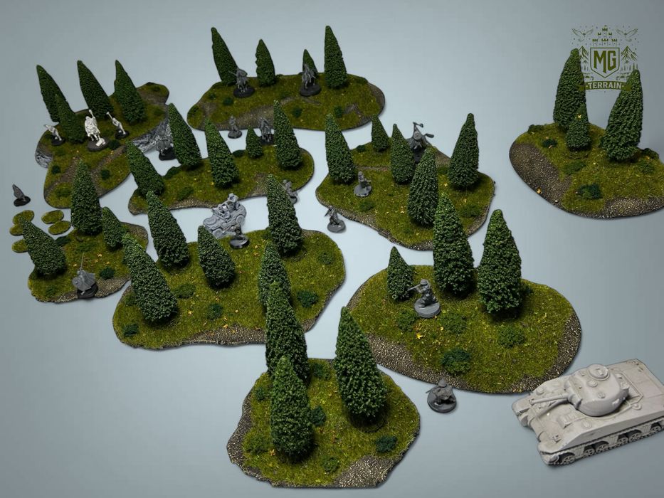 Duzy Zestaw Lasów Teren do gry makieta me sbg bolt action saga wh40k