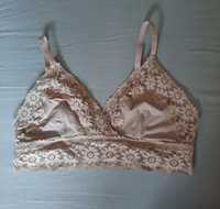 Różowy koronkowy bralet H&M M