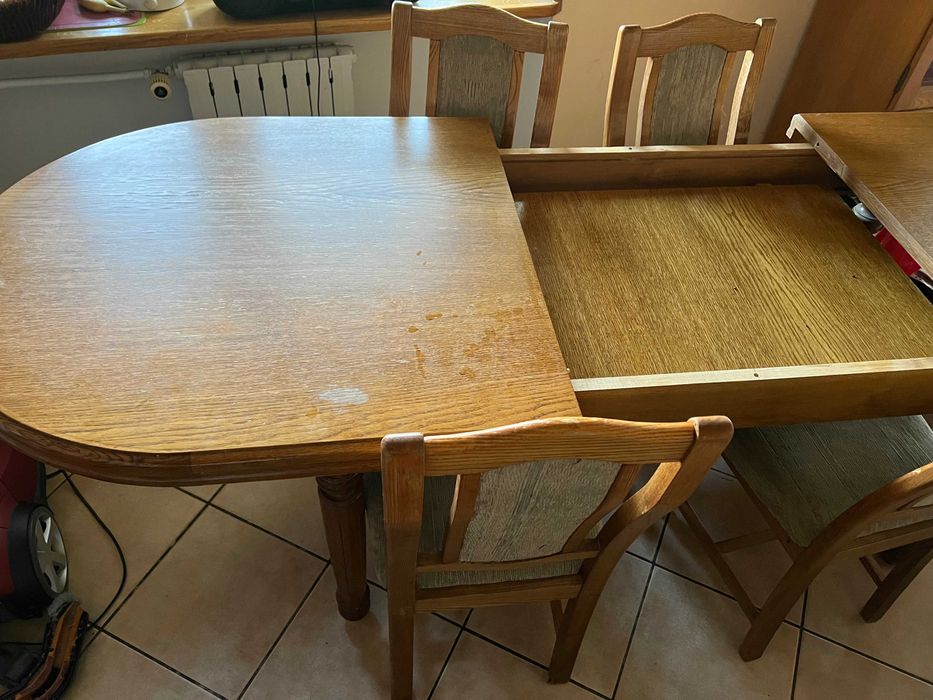 Ogromny stół dębowy rozkładany