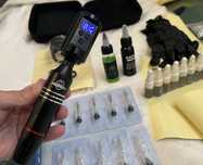 Kit Tatuagem Sem Fios COMPLETO Máquina/ Pen, Pele Treino,Instruções