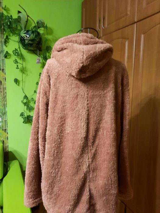 Brzoskwiniowa-nowa- Bluza/kurtka z futrzanego polaru
