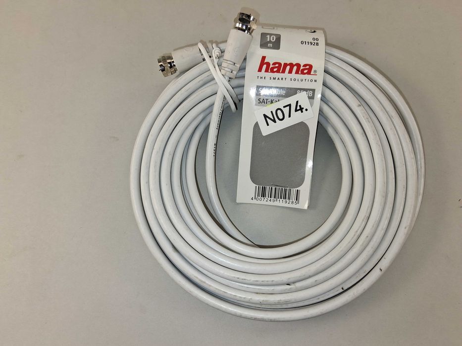 N074 Kabel Antenowy Koncentryczny Hama SAT-Koax F-Wtyk 10m 95dB