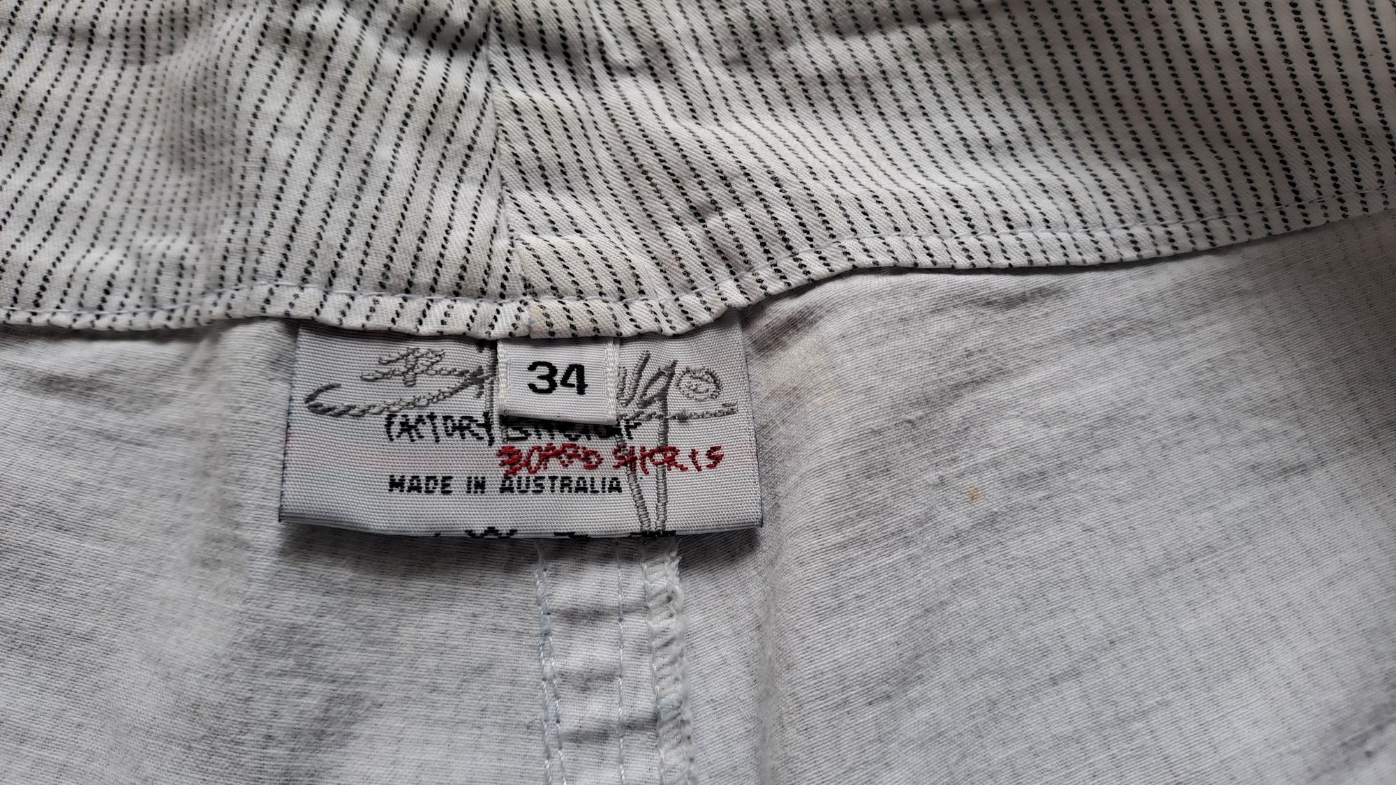Eleganckie spodenki szorty męskie prążki 34 w pasie 43-44cm Australia