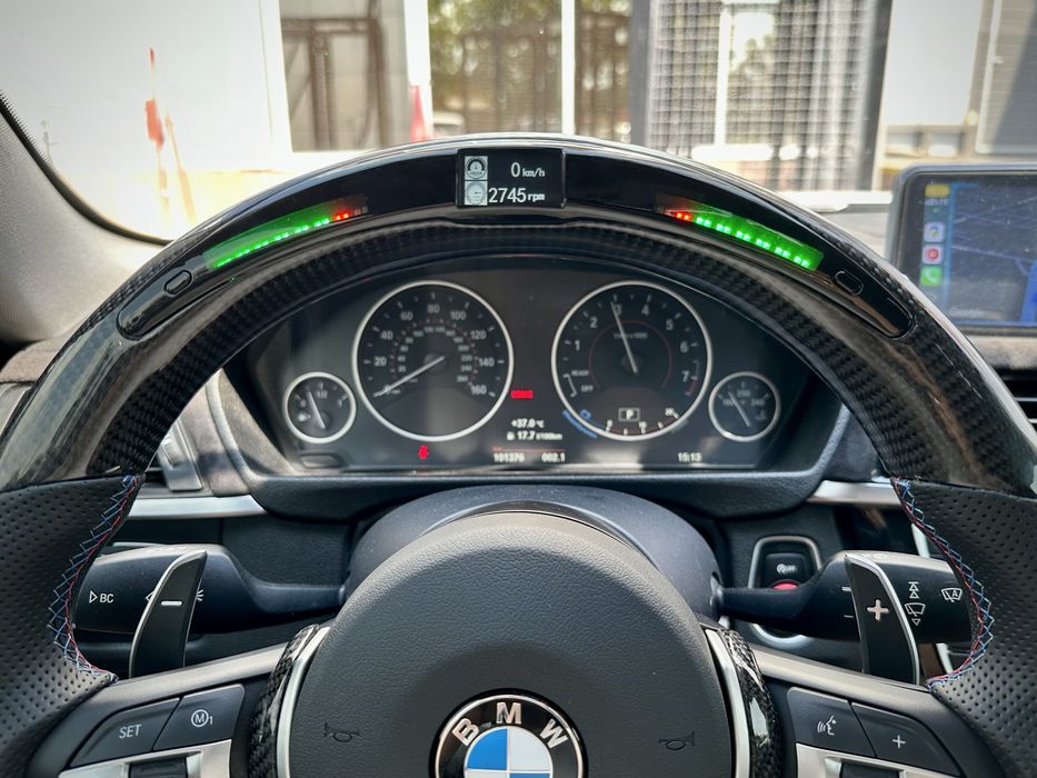 М руль карбон скошеный + LED  BMW x5 f10 f15 f25 f30 f32 f20 f22 f01