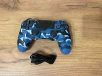 Беспроводной джойстик для PS4 Синий Камуфляж, Bluetooth геймпад ПС4