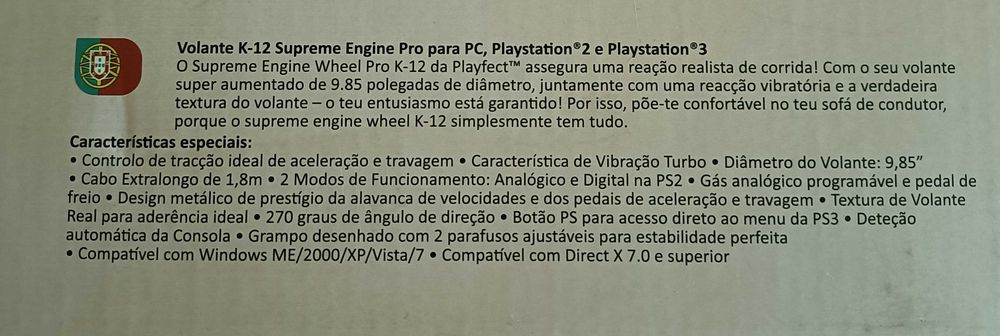 Volante e pedais PlayFect Professional Gaming