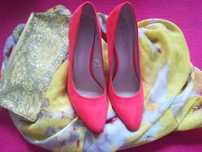 Buty damskie na obcasie, szpilki, pomarańczowe 38 + GRATIS