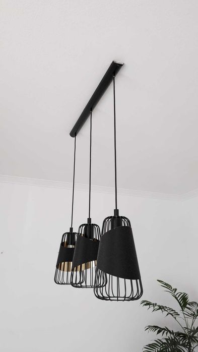 candeeiro teto Preto e Ouro / Dourado - impecável