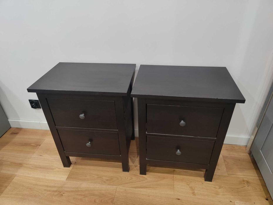 Komoda Hemnes IKEA czarnobrązowa +2 stoliki nocne Hemnes czarnobrązowe