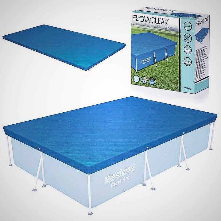 NOWY BASEN STELAŻOWY • ZESTAW 19w1 • Bestway 300x201 Mata + pokrywa