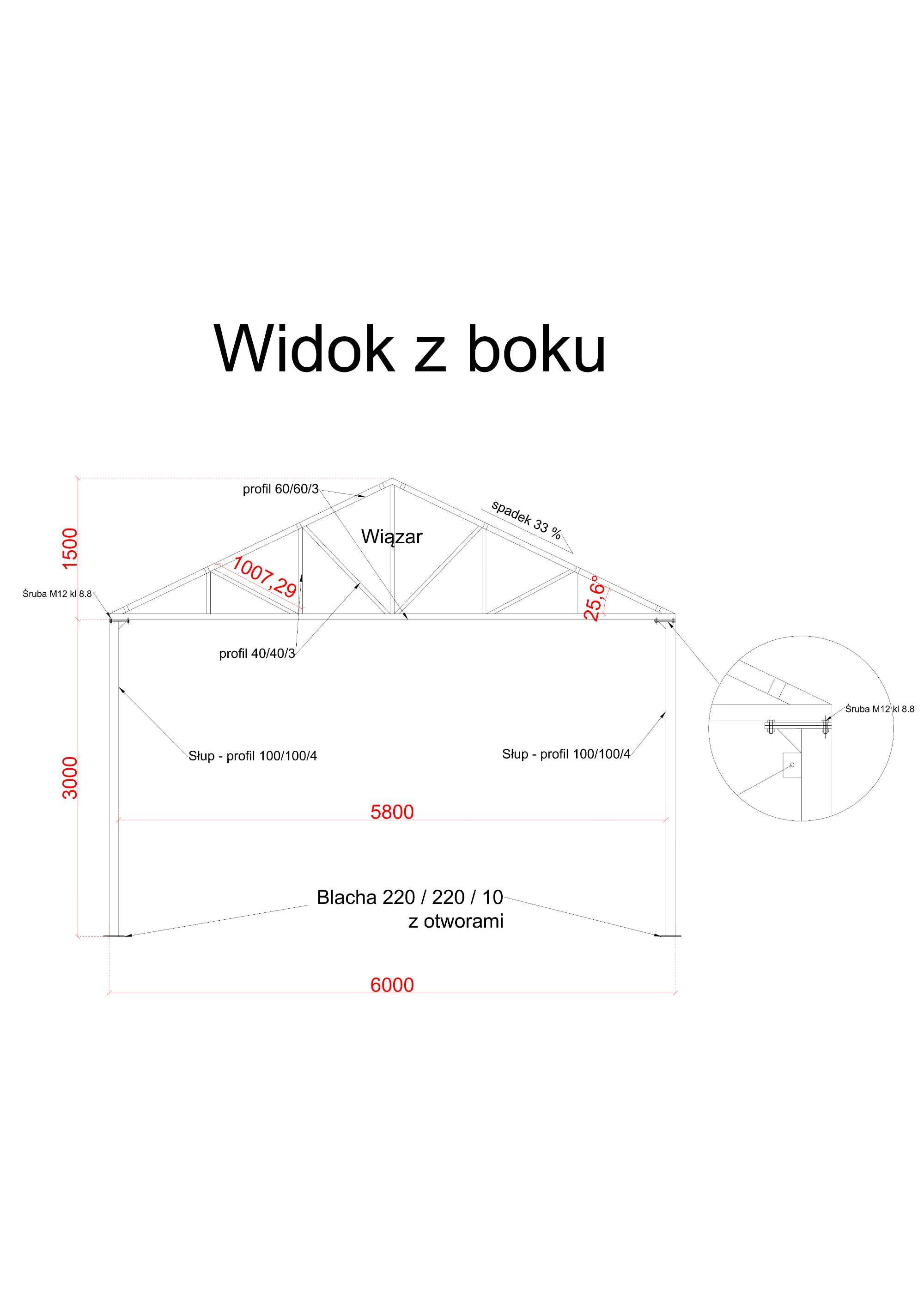 Konstrukcja stalowa dwuspadowa – Wiata Hala 12m x 6m - Nowa!