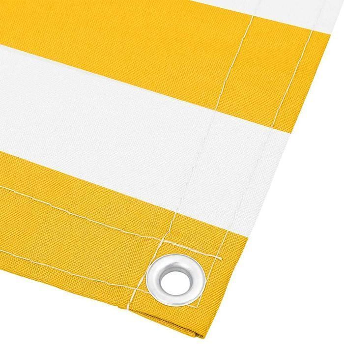 vidaXL Parawan balkonowy w żółte i białe paski 120x1000 cm