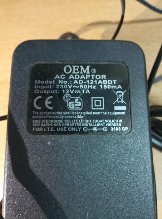Nowy zasilacz transformatorowy OEM AD-121ABDT 12V 1A