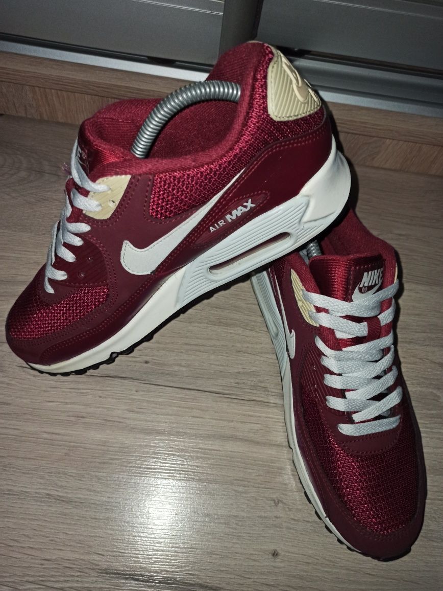 бордові кросівки Nike Air Max 90 Essential Red 2014