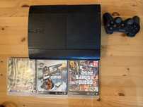 Playstation 3 com comando original e jogos