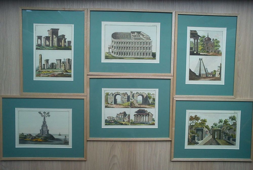 Miedzioryt z początku XIX w. ruiny pałacu Dariusza w Persepolis