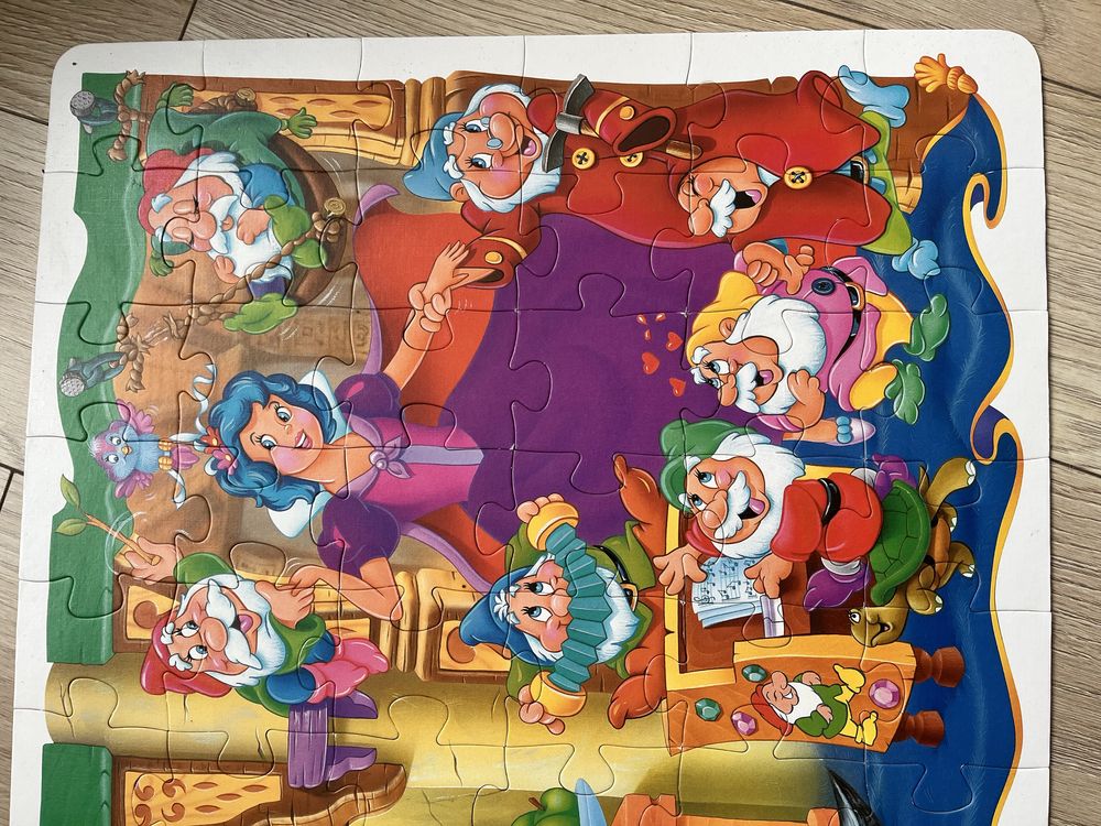 Puzzle efukacyjne Śnieżka i 7 krasnoludków, wymiary na zdjeciach