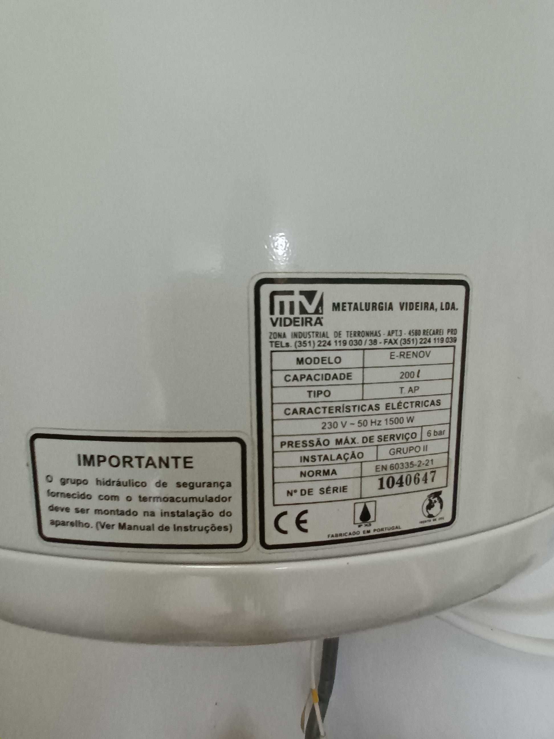 Termoacomulador VIDEIRA 200 litros