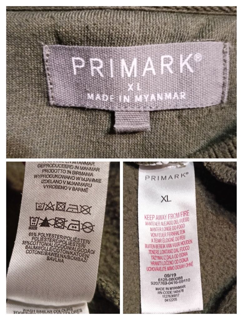 Zielona, khaki bluza męska, napis moro, rozmiar XL