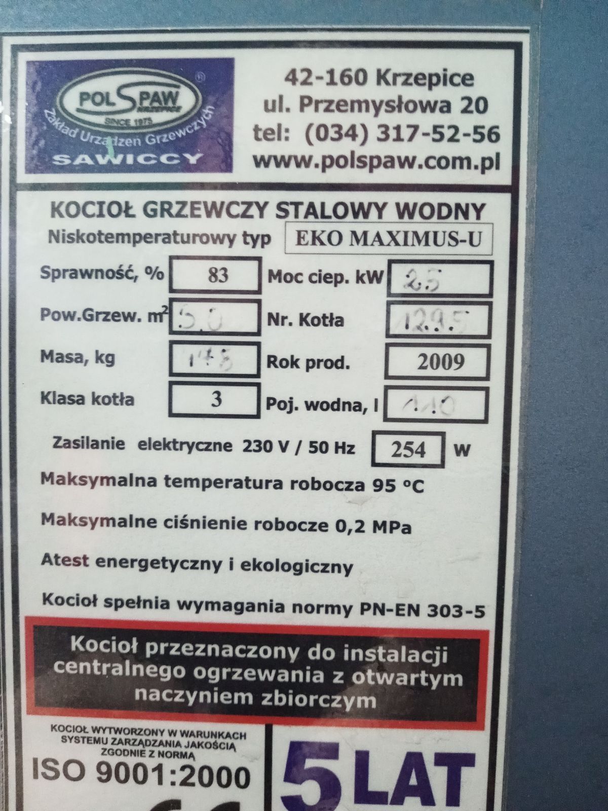 Części do pieca z podajnikiem 25 KW