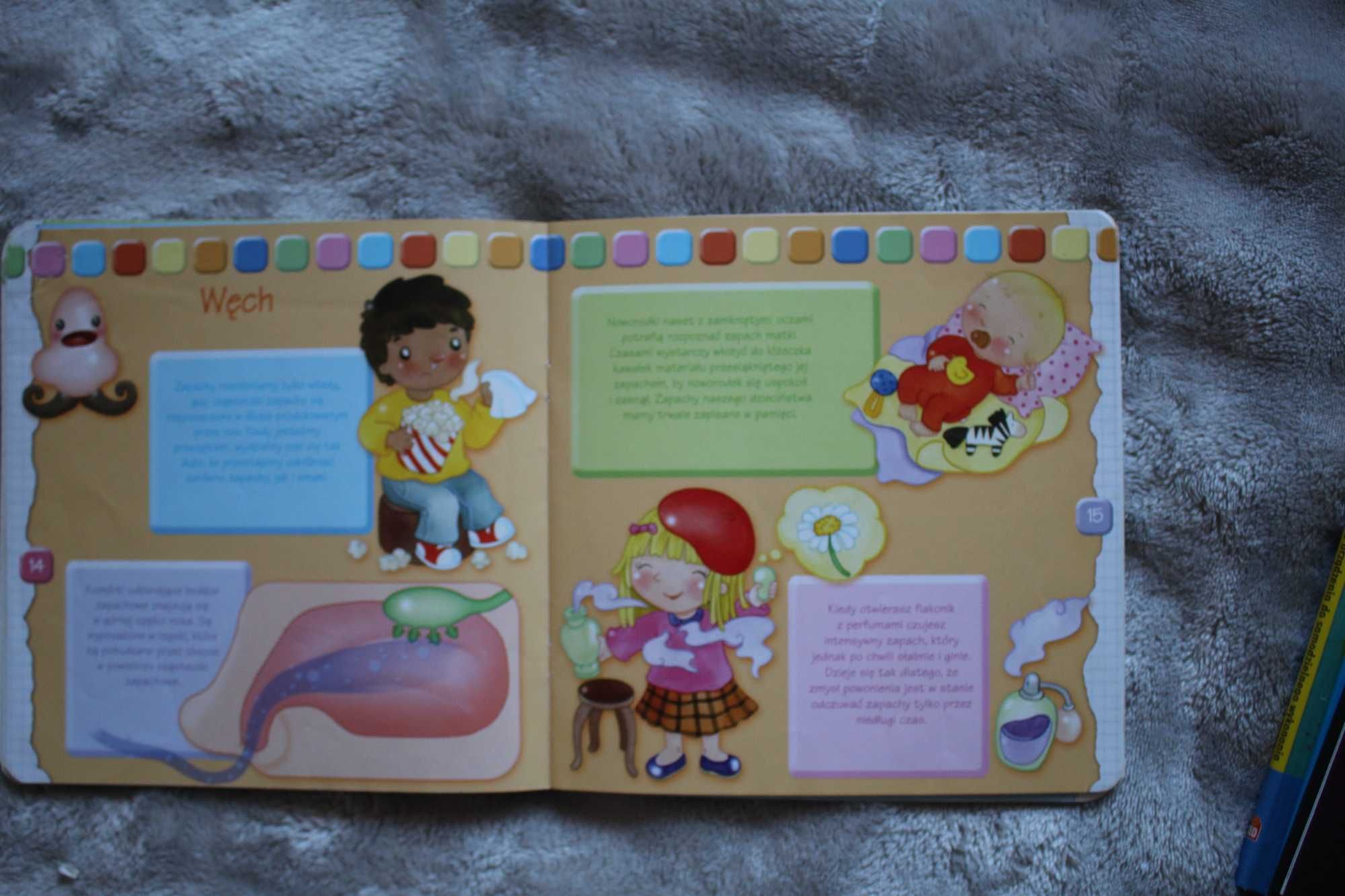 Książki edukacyjne: Zjem zdrowo, Pięć zmysłów, Nasze ciało...