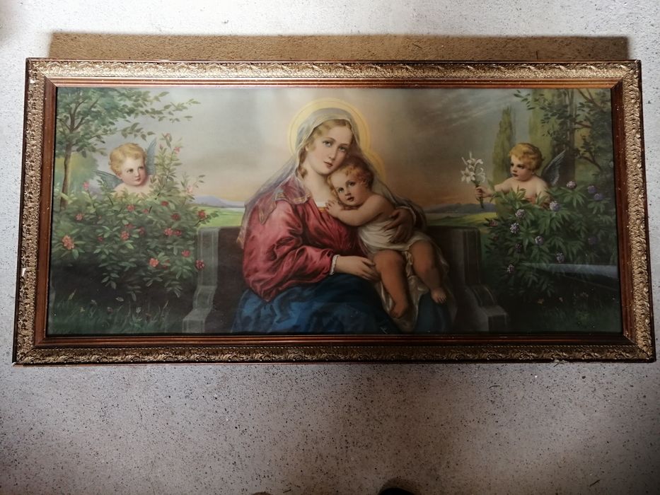 Obraz stary z lat 30 XX wieku wymiary 125x61 cm