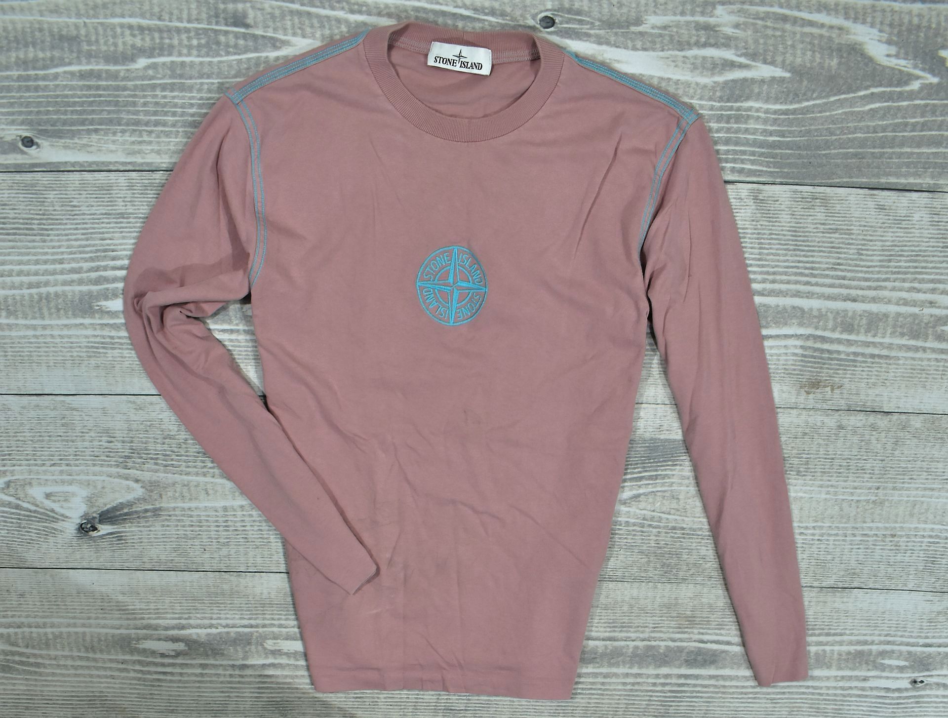 STONE ISLAND Koszulka Męska Logowana Longsleeve S