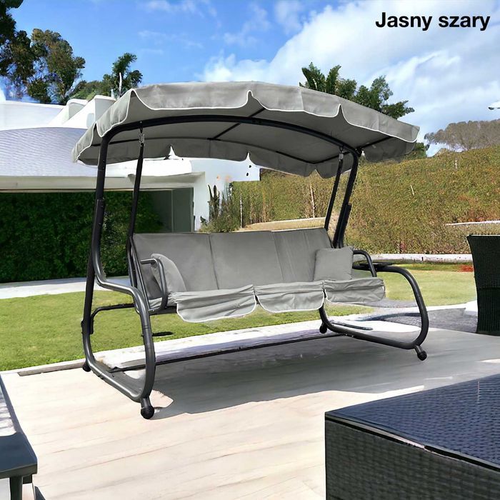 Huśtawka ogrodowa / 3 kolory / Bujana i wolnostojąca / 3 osobowa