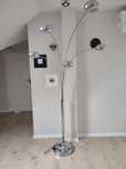 Lampa podłogowa z 5 lampkami srebrna