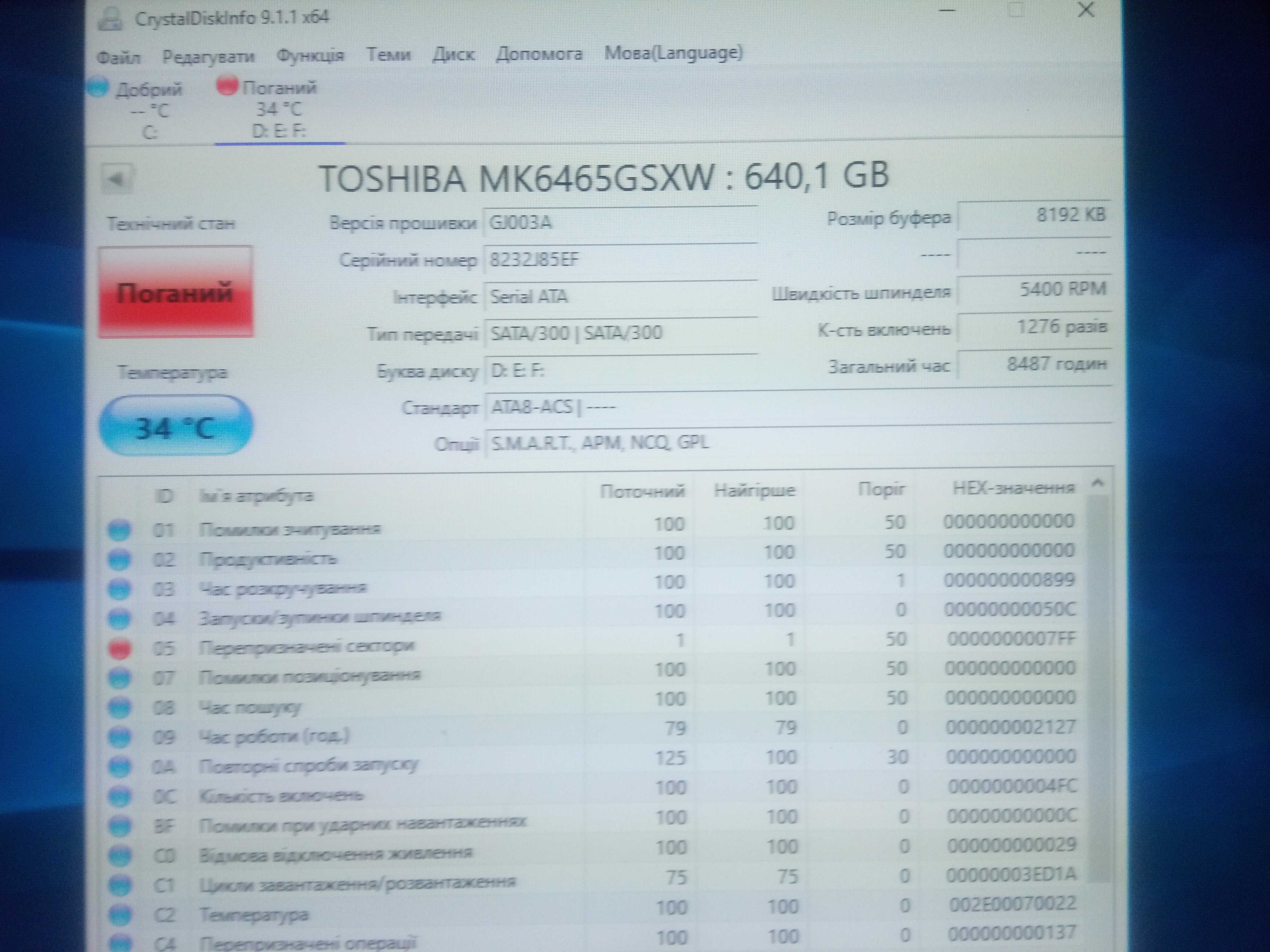 Жосткий диск Toshiba 640 gb  для ноутбукa