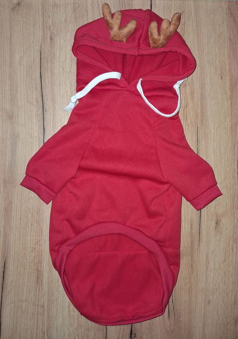 Czerwona bluza dla psa - renifer